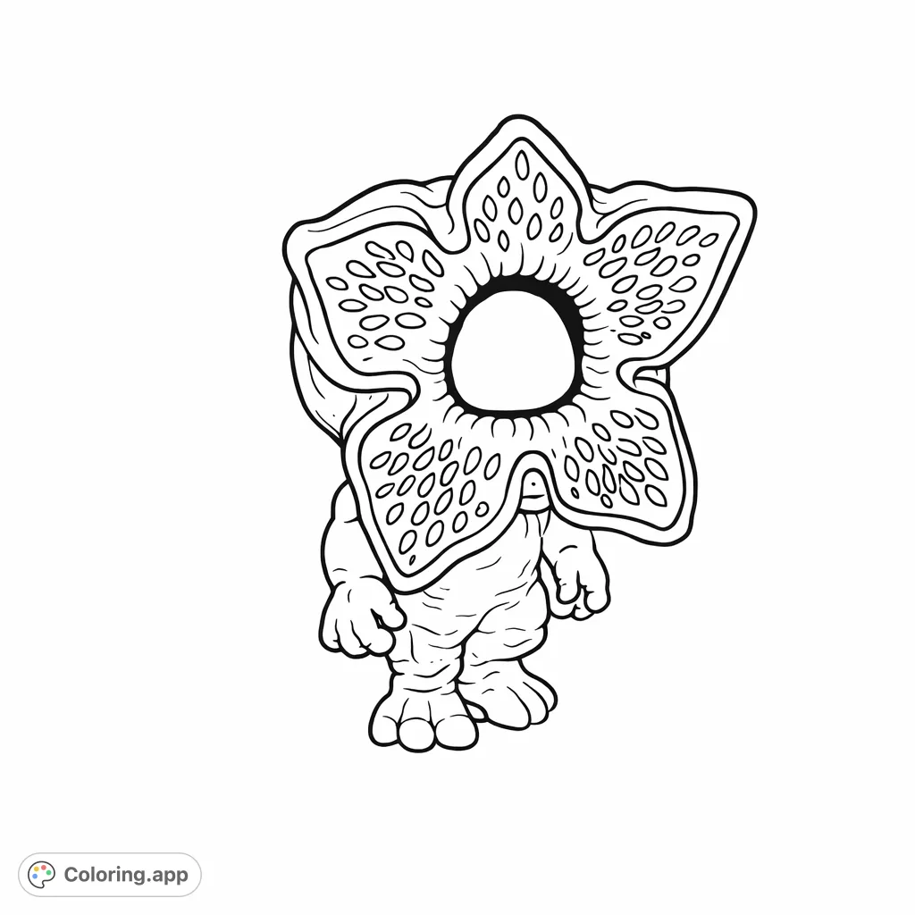 Dive into the mysterious world of this unique star-headed creature with intricate textures and a captivating form, offering a fun and engaging coloring experience.