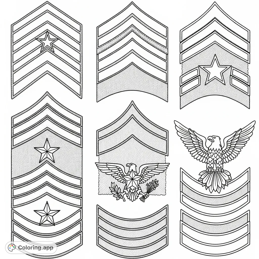 Enlisted Ranks Printable U.S. Army Enlisted Ranks - Coloring.app