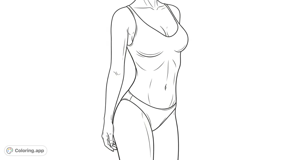 Explore the elegant contours and anatomical forms of a female figure, perfect for artistic practice and understanding human proportions and curves.