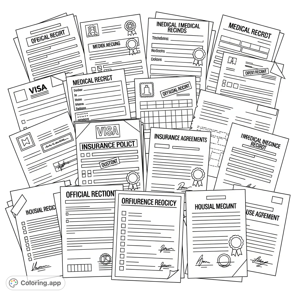 Insurance Coloring Pages - Coloring.app