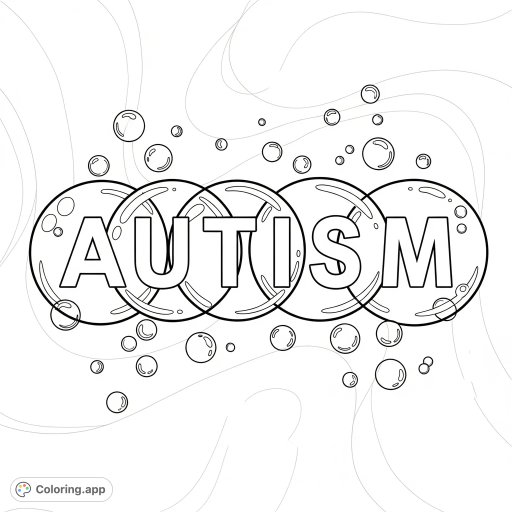 Autism Awareness Bubbles - Coloring.app