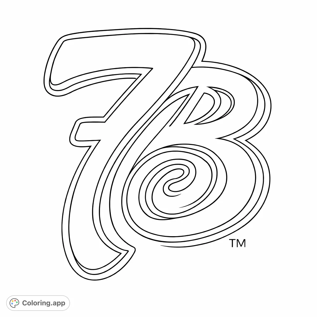 A bold, stylized 7B design featuring a unique numeral seven and uppercase B. Perfect for custom projects and creative expression.