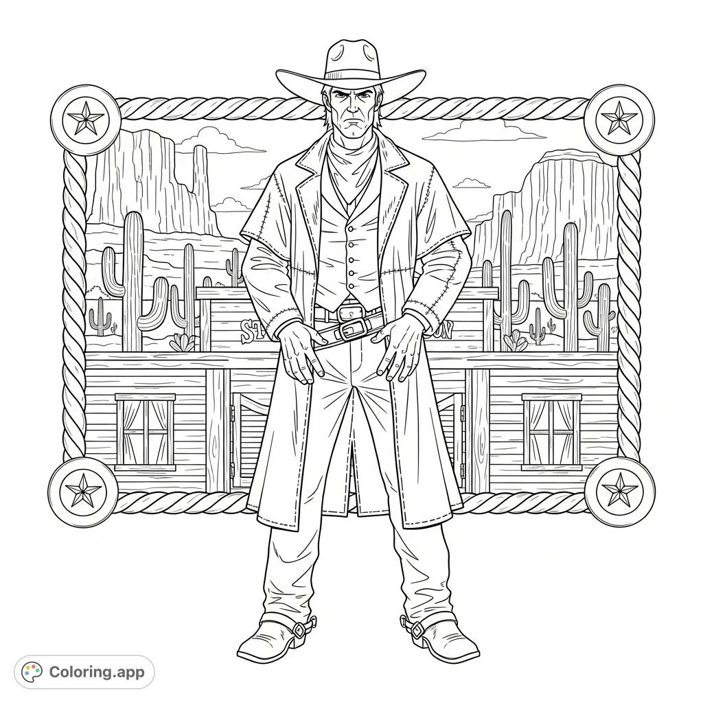 A detailed western banner featuring Kempf in a rugged frontier setting. Perfect for fans of westerns and unique character art.