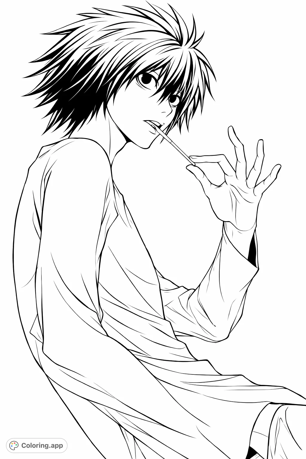 Dive into the intriguing world of this iconic anime detective. Perfect for fans to bring their favorite character to life with unique color choices.