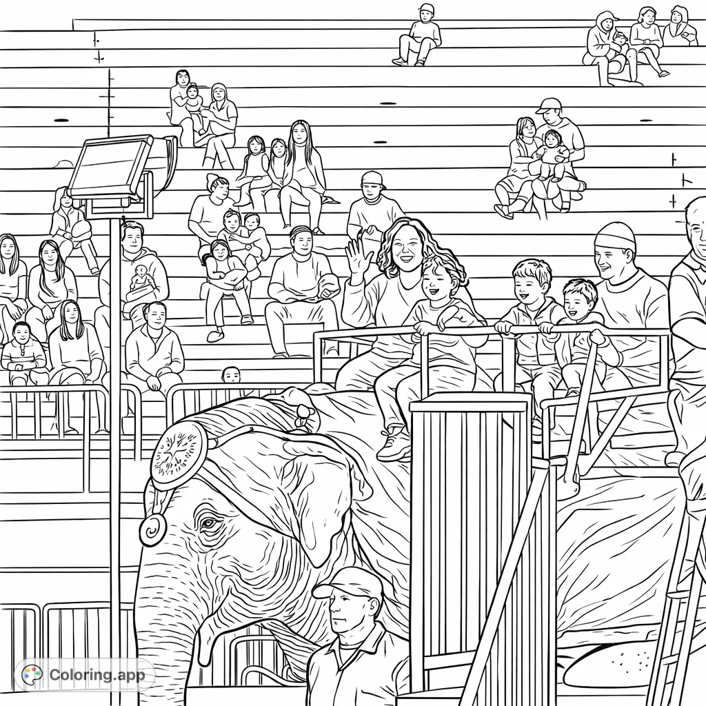 Elephant Show Spectacle - Coloring.app