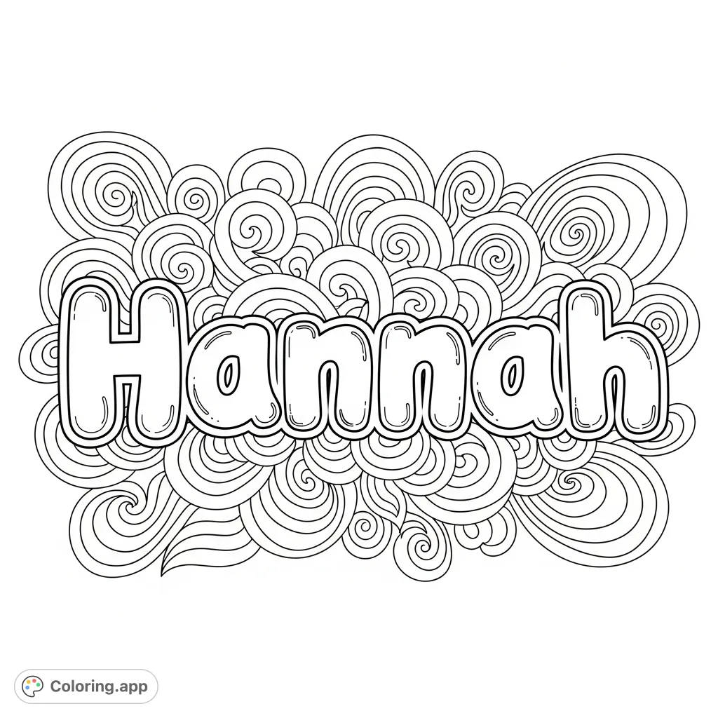 Hannah Swirls - Coloring.app