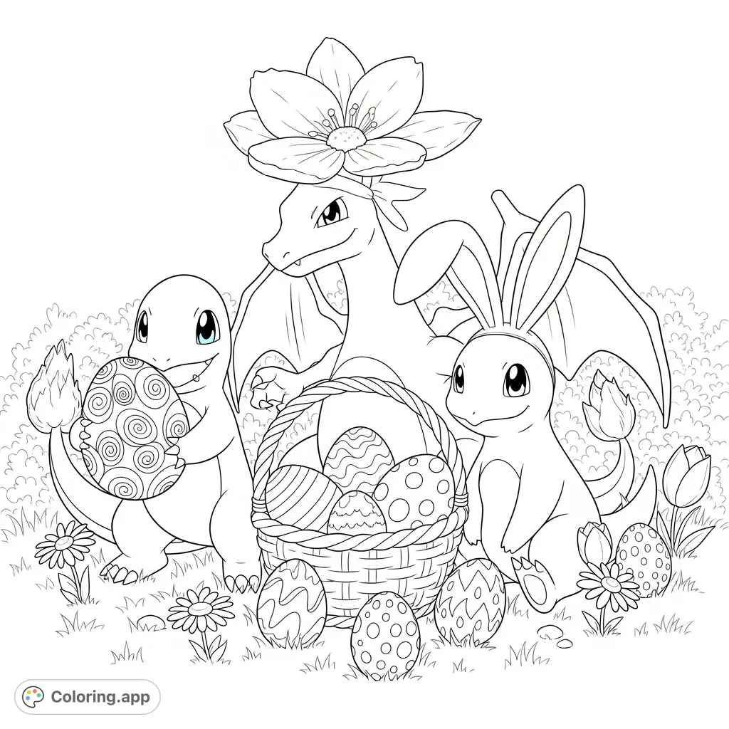 Pokémon Spring Egg Hunt - Coloring.app