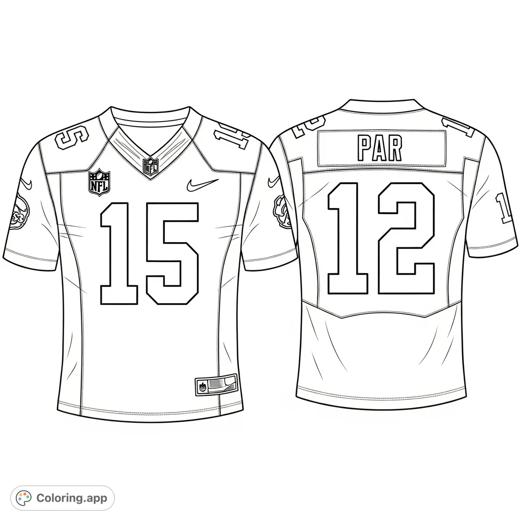 Two-Angle Football Jersey - Coloring.app