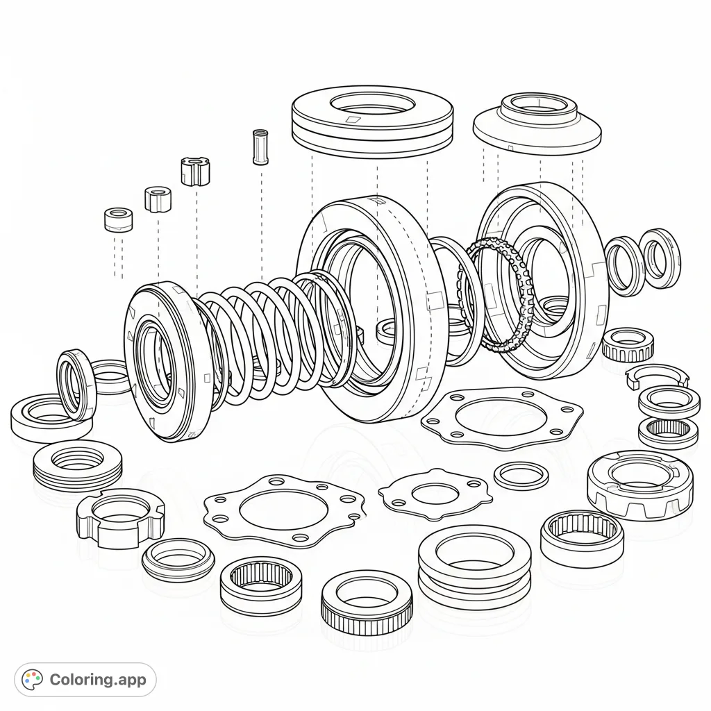 Exploded View App Exploded View Coloring Pages - Coloring.app
