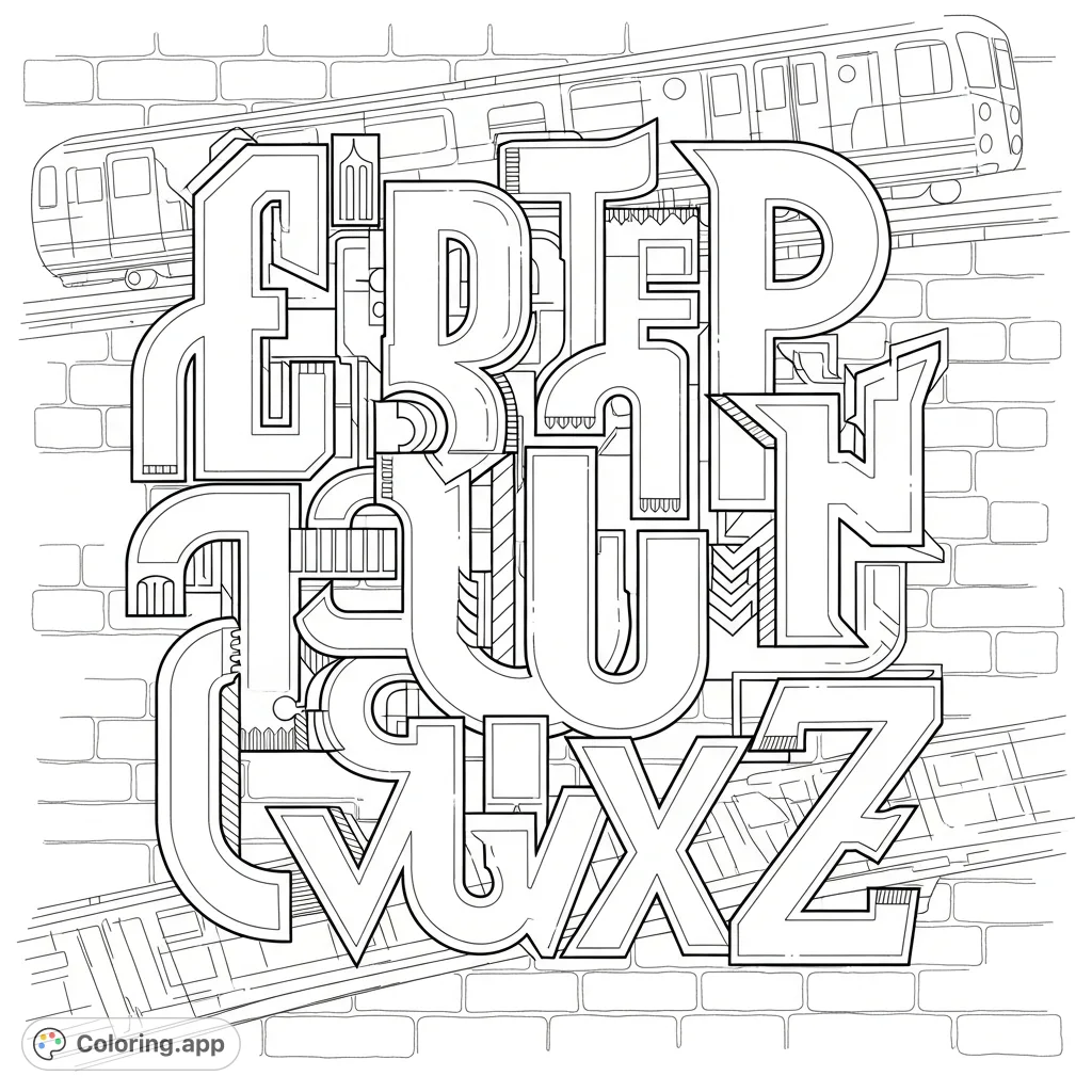 Urban Style Subway Letters - Coloring.app