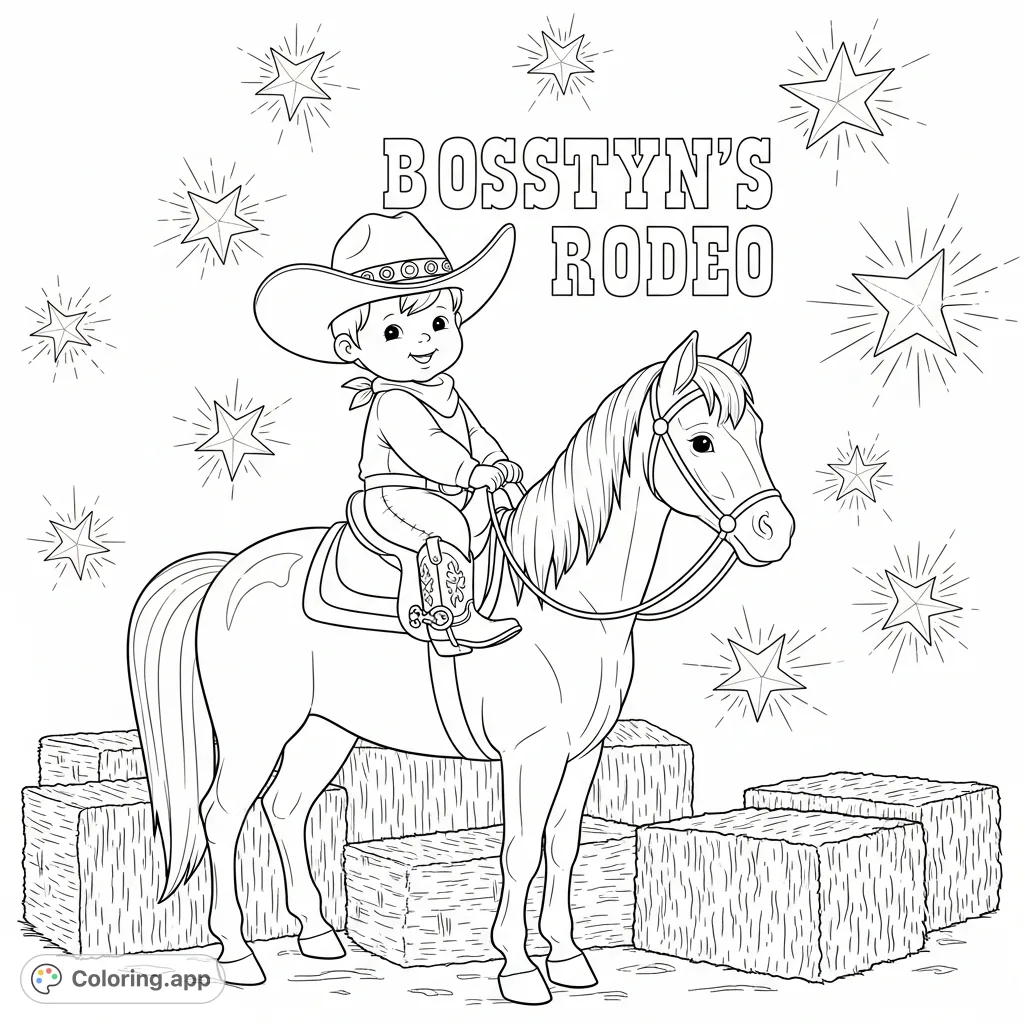 Colouring Book Rodeo Baby Cowboy Rodeo Star - Coloring.app