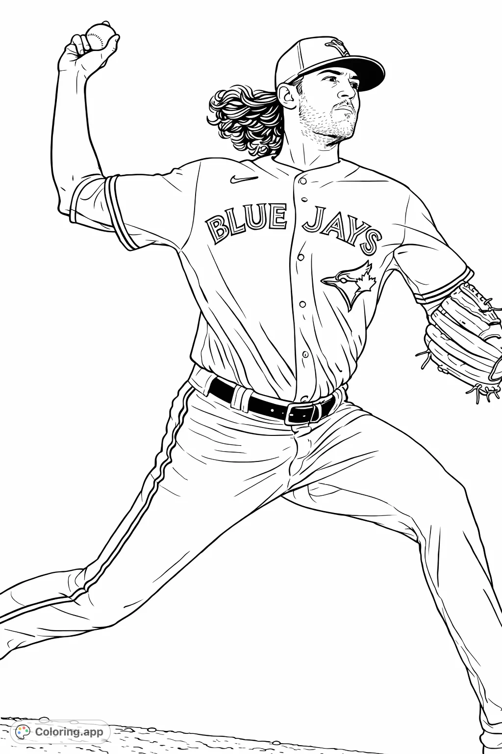 Capture the excitement of a baseball game with this pitcher in mid-throw. Perfect for sports fans, featuring detailed uniform and dynamic pose.