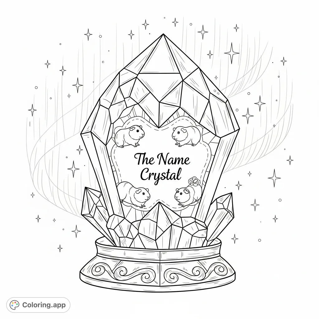 Discover a majestic, multifaceted crystal atop a decorative pedestal, set against an aurora-like background, perfect for personalization and creative expression.