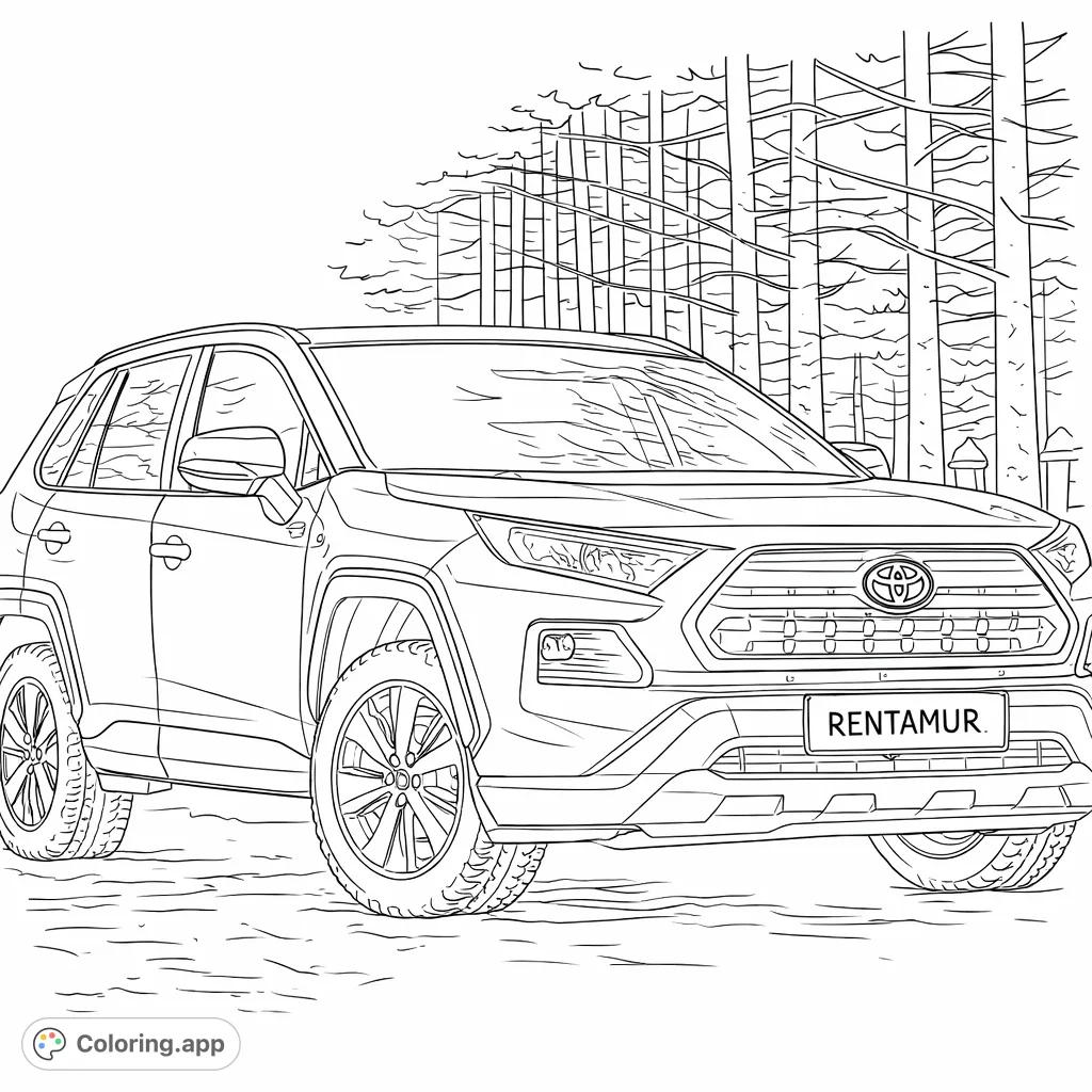 Explore the sleek lines of a modern SUV set against a serene winter forest. Perfect for car enthusiasts to customize with favorite designs.