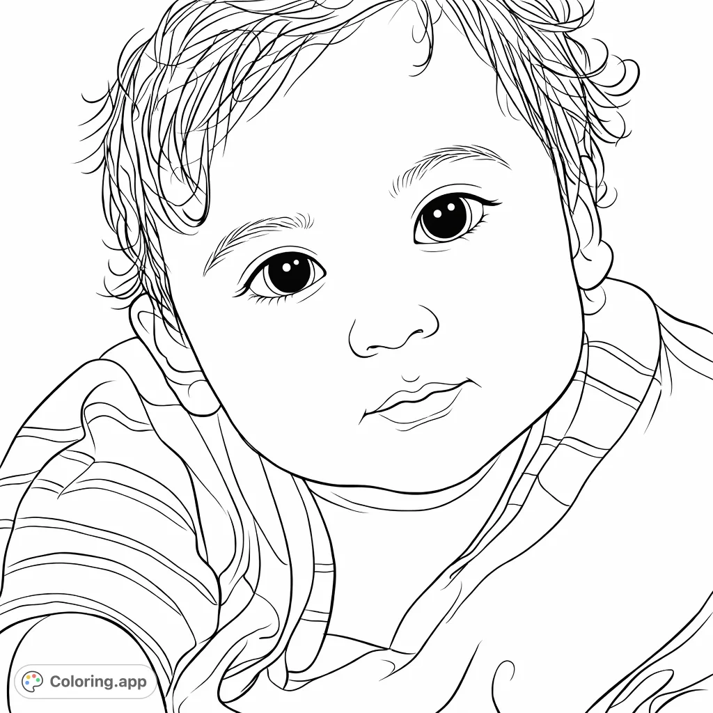 Capture the innocence of childhood with this adorable baby portrait. A sweet child with expressive eyes and soft features, ready for your creative touch.