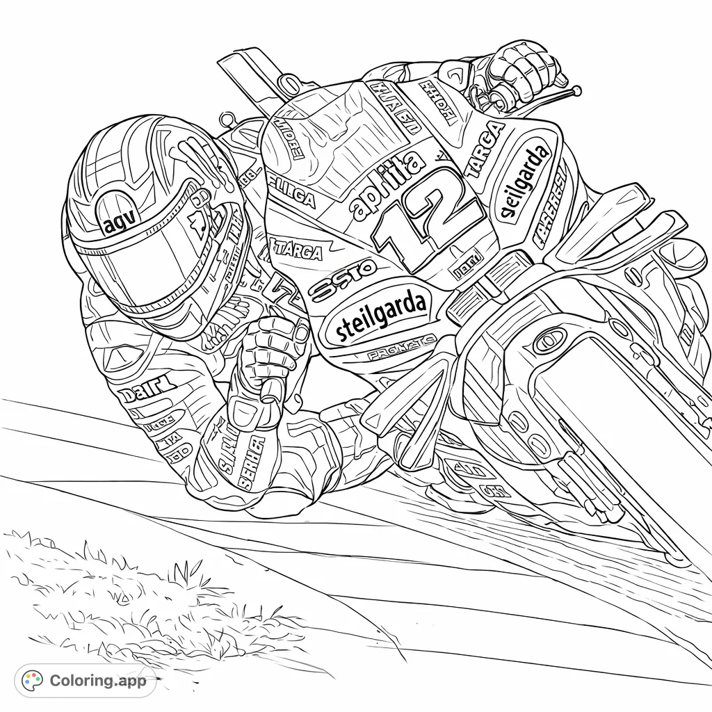 Dynamic Motorcycle Race Turn Coloring App