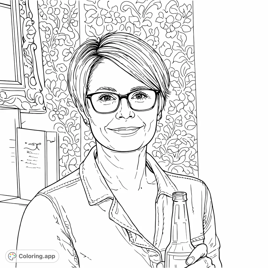 A captivating portrait of a woman with short hair and glasses, offering a detailed canvas for personal expression. Explore intricate details and subtle textures.