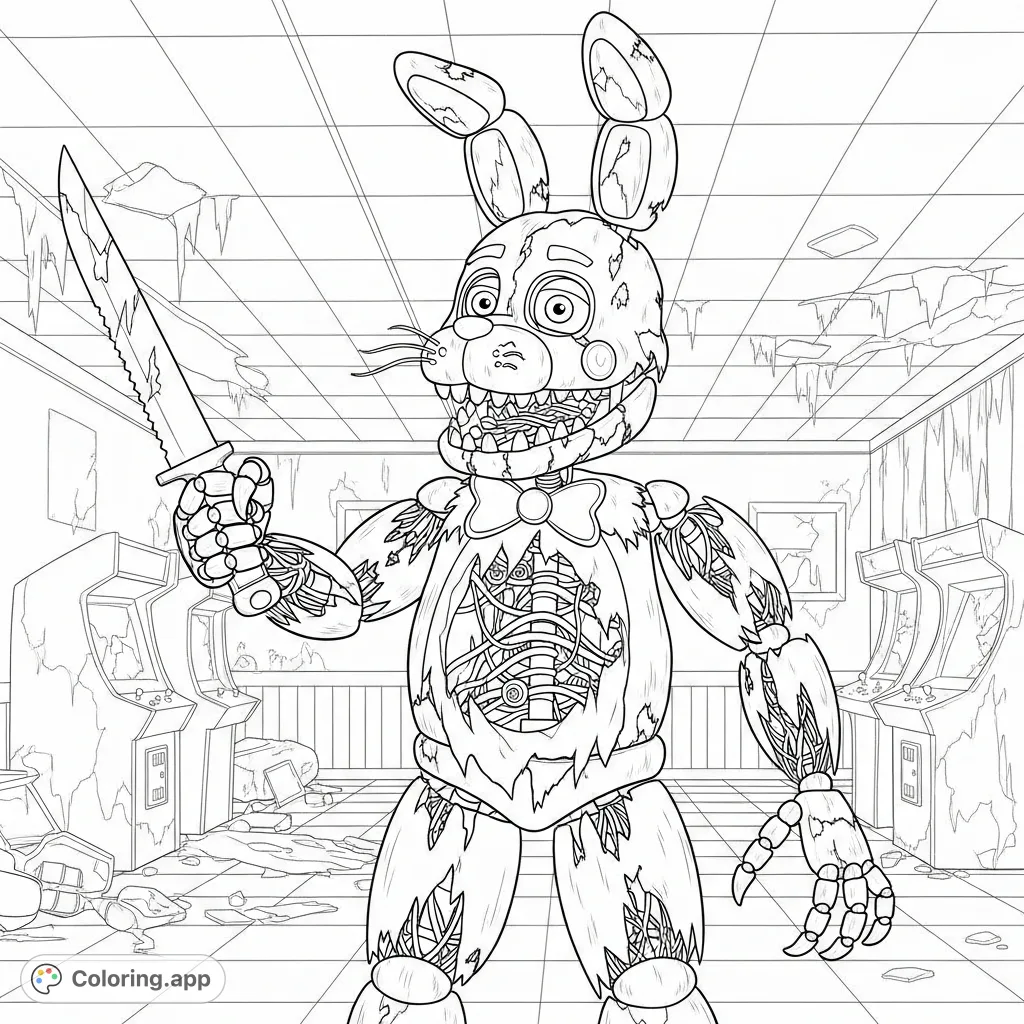 Spring Trap Colering Springtrap's Sinister Encounter - Coloring.app