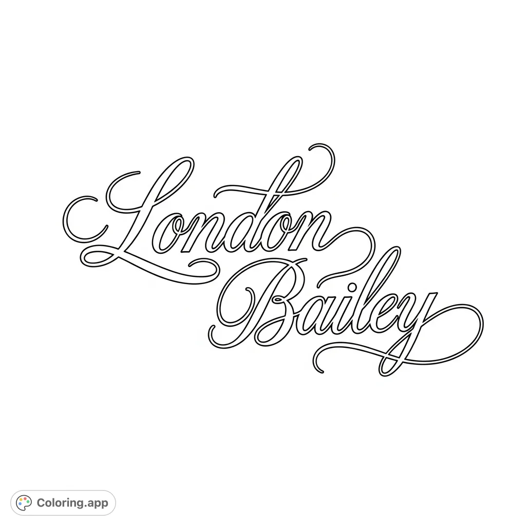 London Bailey Cursive Script - Coloring.app