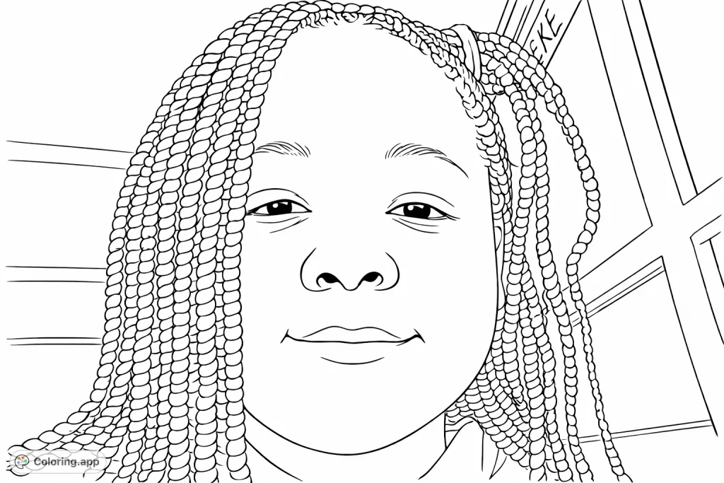 Capture the serene essence of a young individual with detailed braided hair. This portrait offers a reflective moment, inviting creative expression.