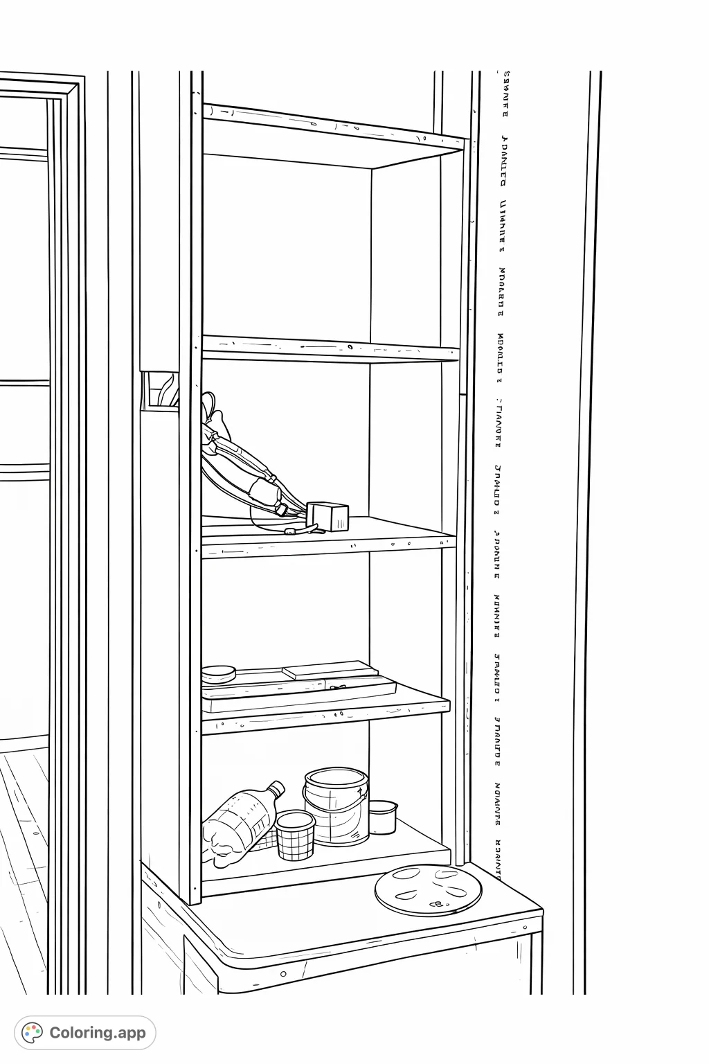 Explore an unfinished shelving unit filled with workshop essentials and construction elements. A detailed scene perfect for adding realistic textures and utility.