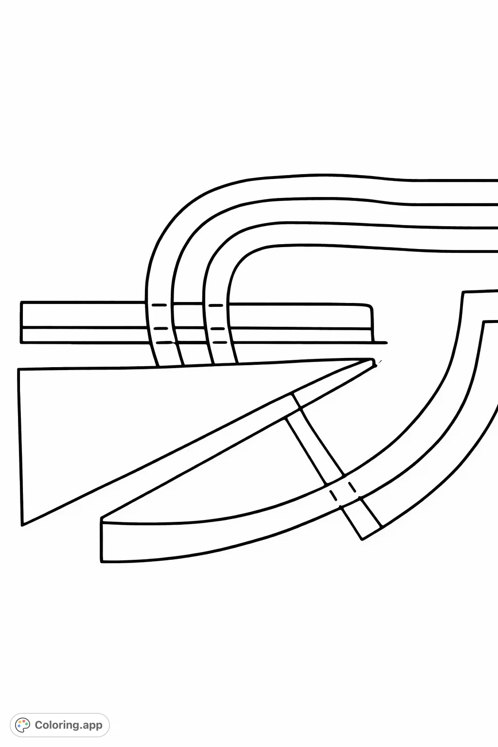Explore an abstract world of intersecting lines, curves, and geometric shapes. A unique design offering a creative coloring experience for all ages.