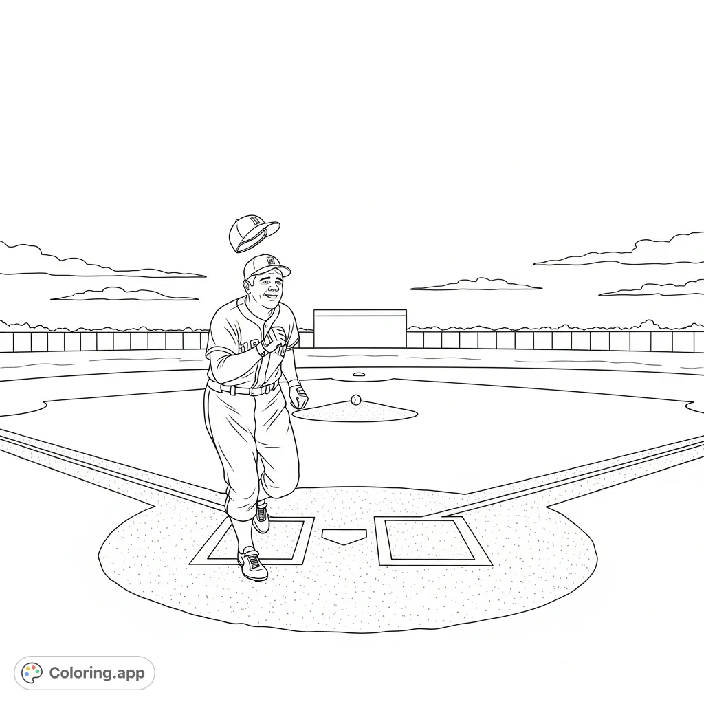 Babe Ruth Fenway Printable Babe Ruth's Triumphant Round - Coloring.app
