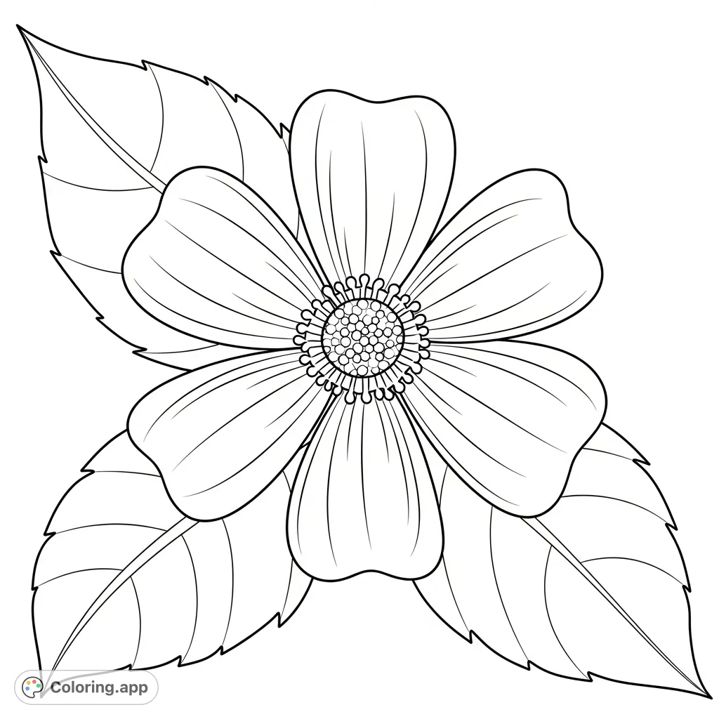 A striking oversized flower with prominent petals and a bold, textured center, perfect for exploring vibrant color combinations and broad strokes.