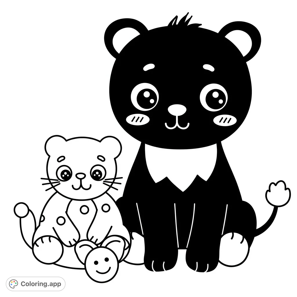 Adorable baby-friendly coloring page! Features bold, clean lines and open spaces for easy coloring.