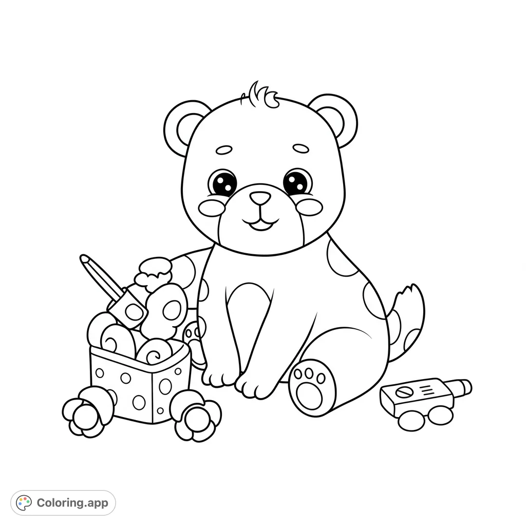 Adorable baby-friendly coloring page! Features bold, clean lines and open spaces for easy coloring.