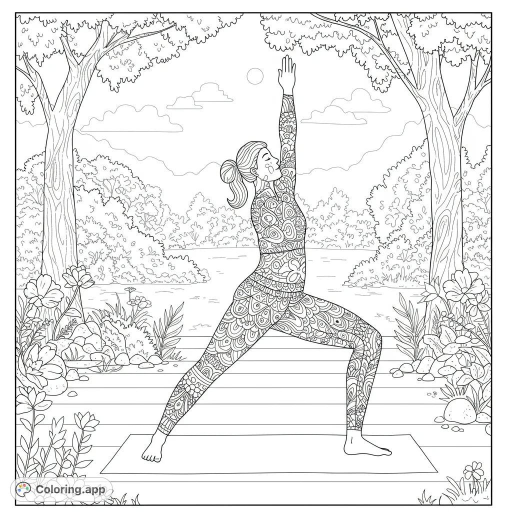 Mindful Yoga in Nature - Coloring.app