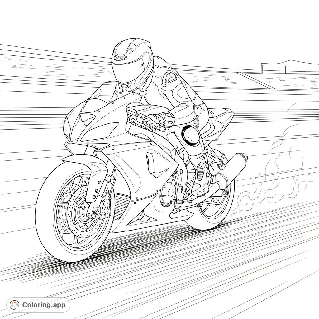 Experience the thrill of speed! A faired sportbike drifts through a corner, rider leaning, tire smoke minimal.