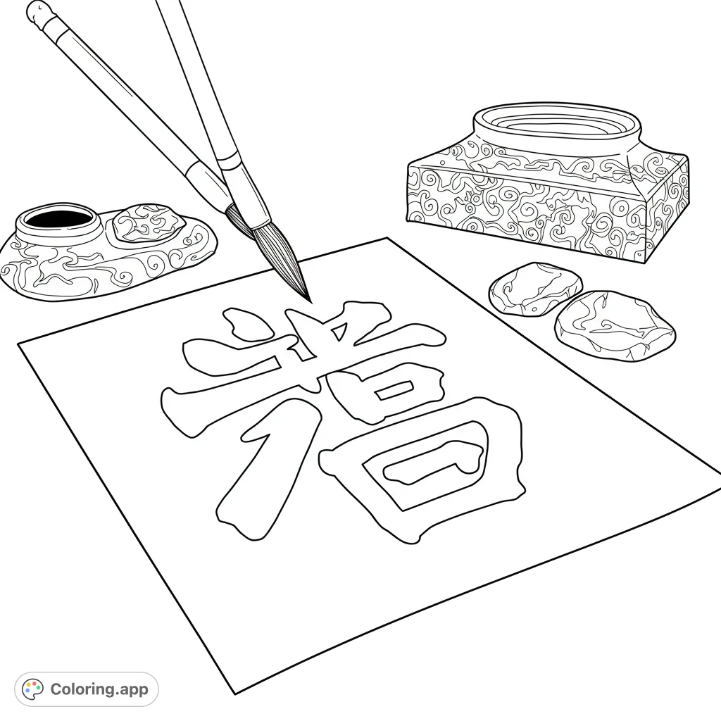 Traditional Chinese Calligraphy Art Coloring app traditional-chinese-calligraphy-art-coloring-app