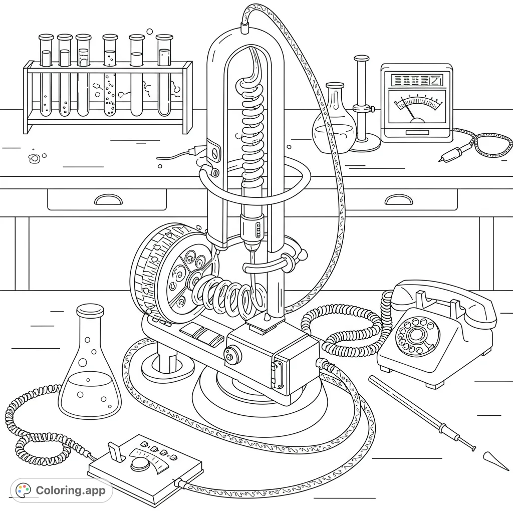 Vintage Science Lab Apparatus - Coloring.app