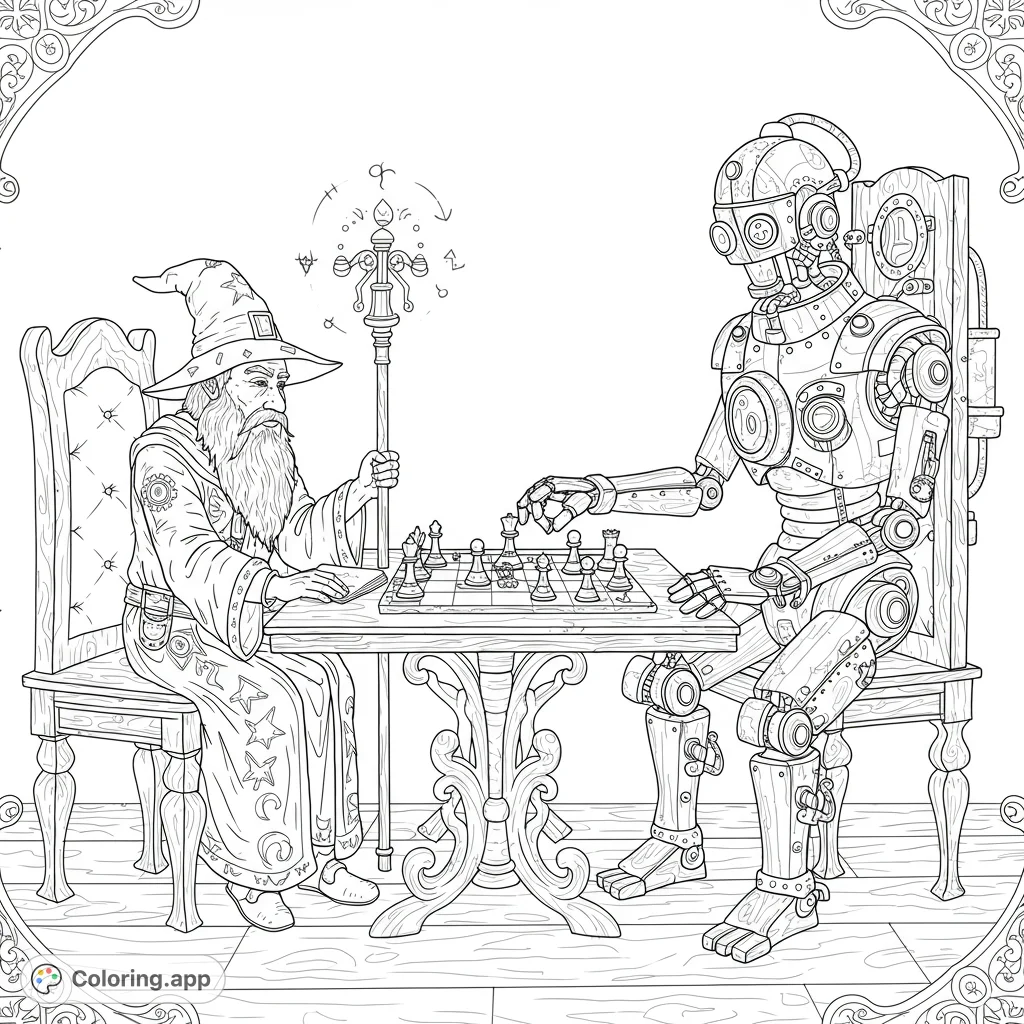 A captivating fantasy vs. steampunk chess match!