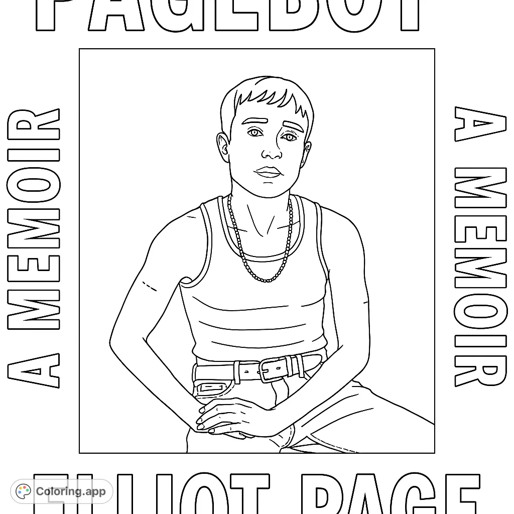 A free printable portrait coloring page featuring a young person in a tank top and jeans, perfect for all ages to personalize.