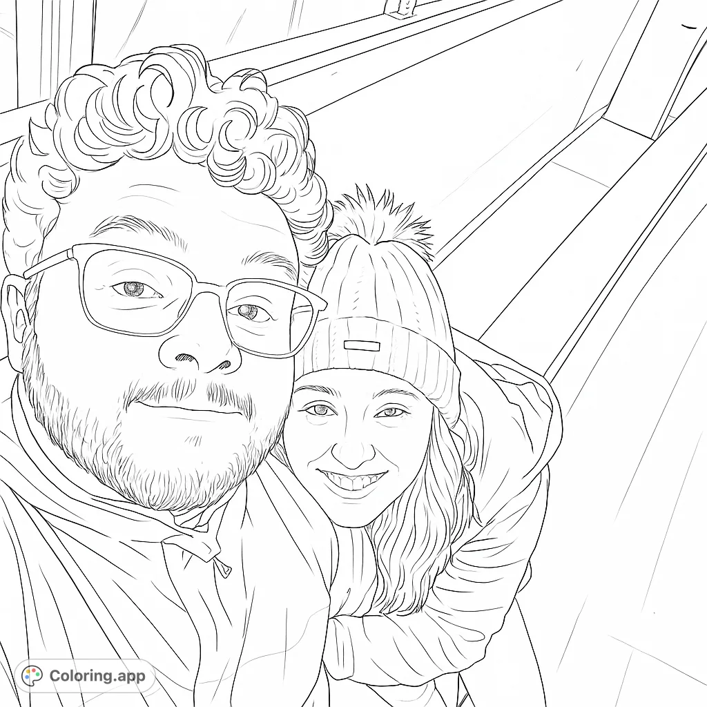 Capture the warmth of friendship with this charming coloring page. Perfect for expressing affection and creativity.