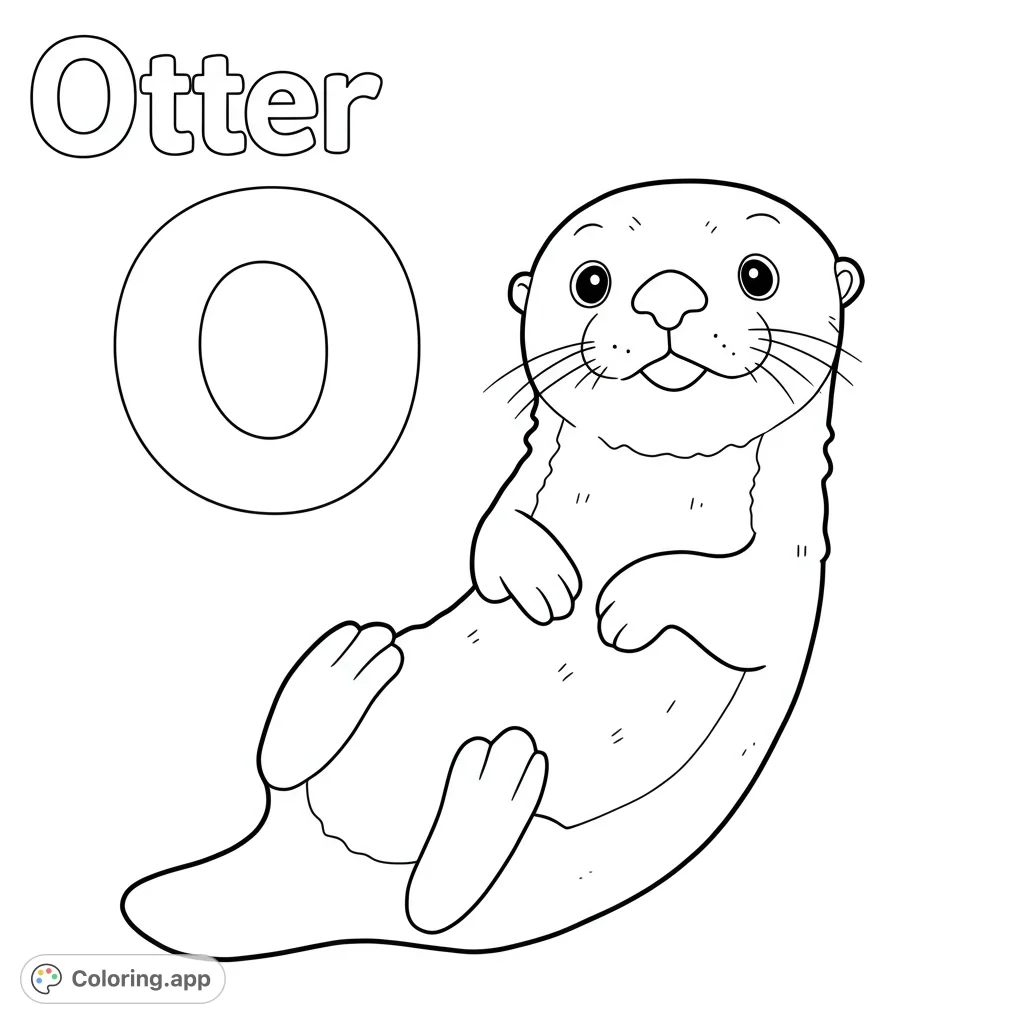 A charming otter coloring page, perfect for kids and adults. This free printable features a happy otter ready for vibrant colors.