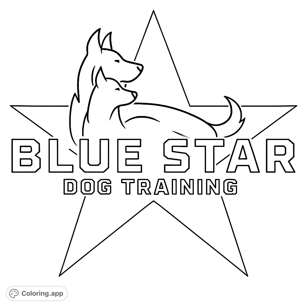 A loyal dog duo nestled within a bold star outline. Perfect for dog lovers and aspiring trainers.