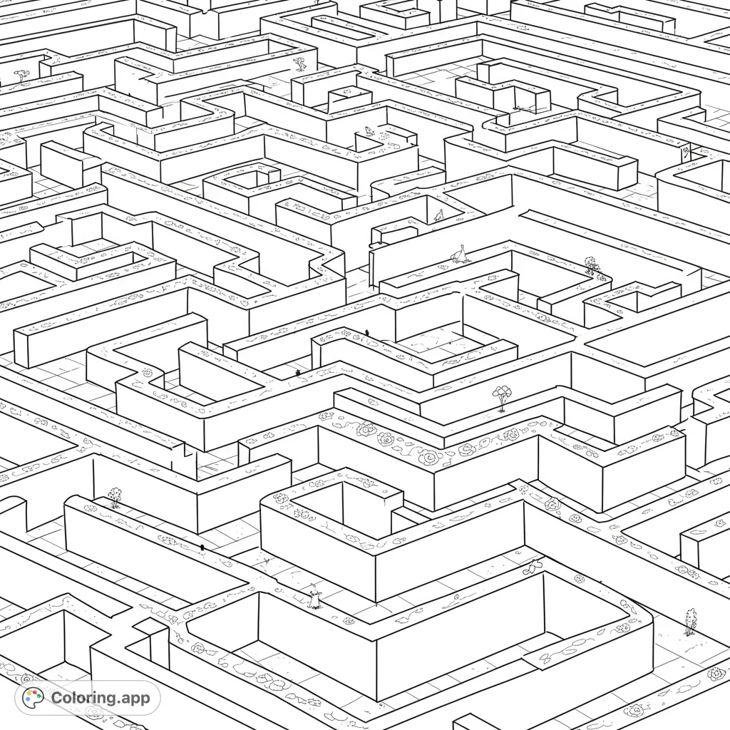 Navigate intricate paths and discover the joy of coloring with this gentle winding maze. A perfect blend of puzzle and art for all ages.