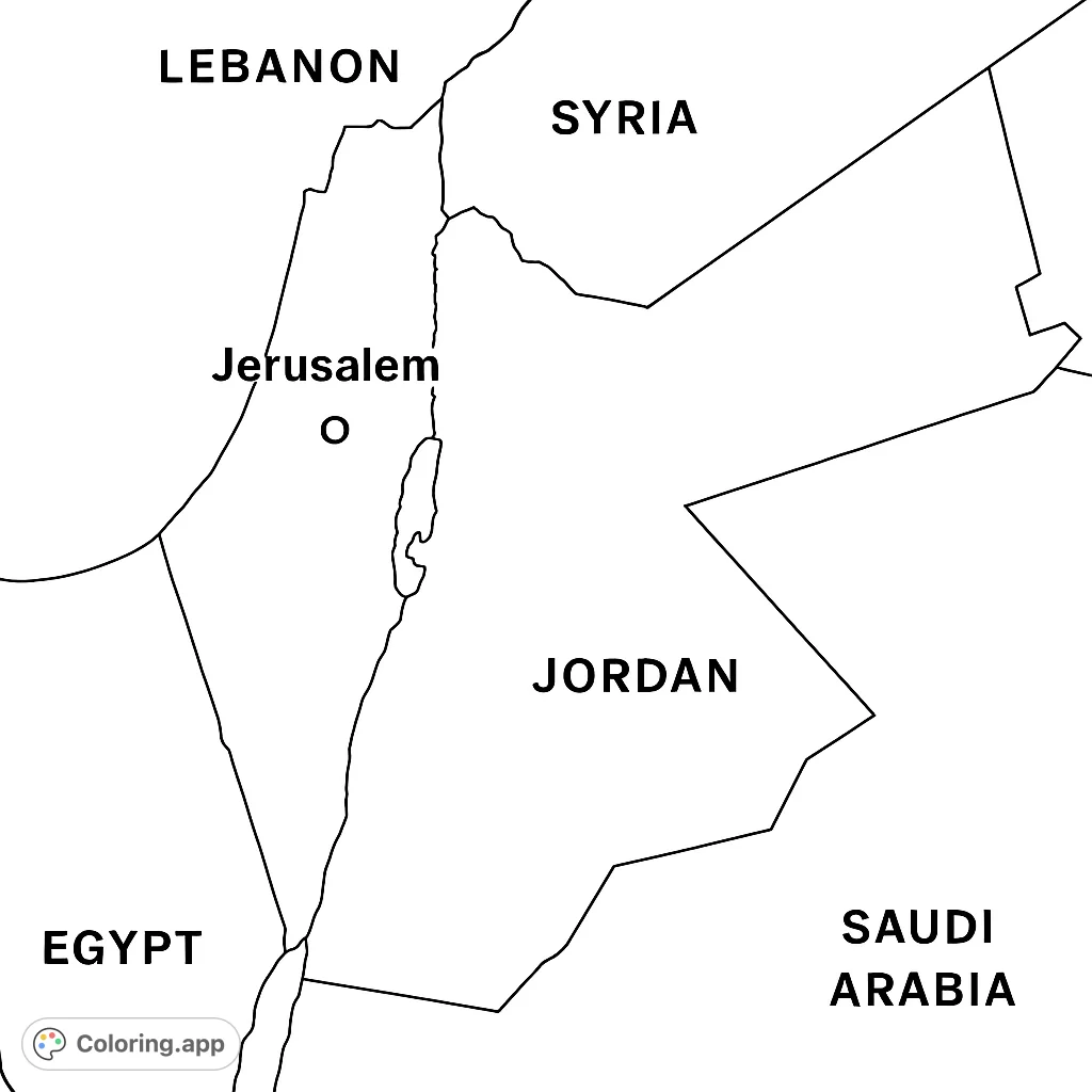 middle east political map - coloring.app