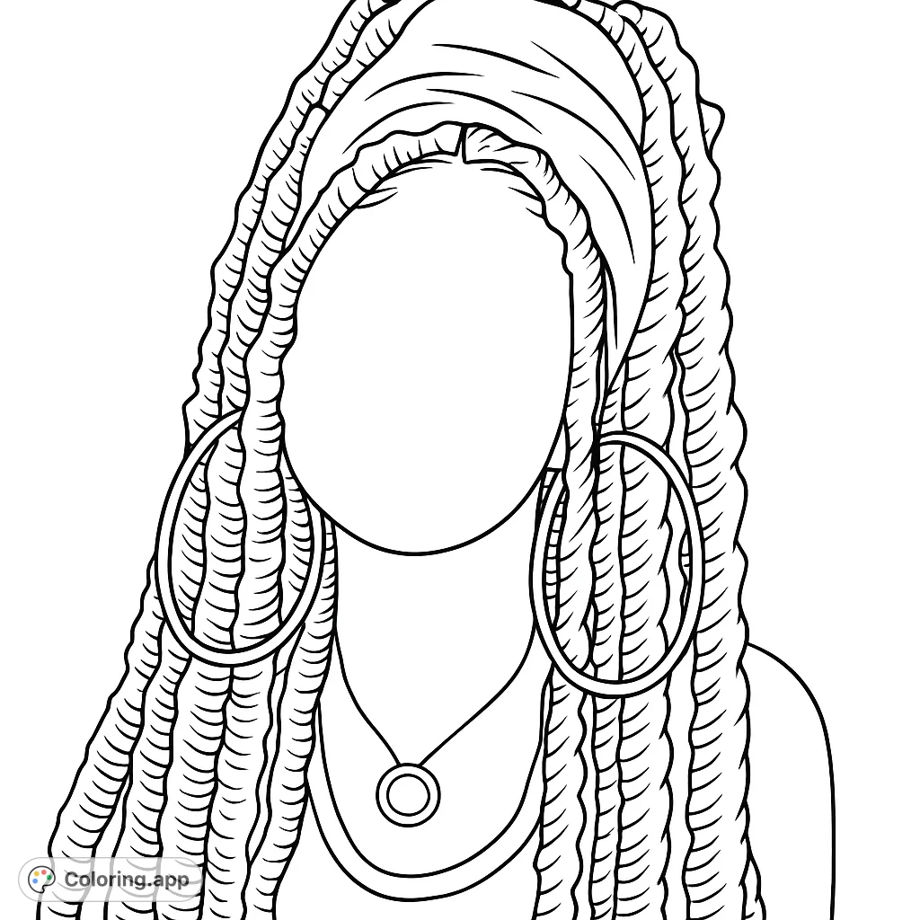 A stylish portrait featuring a person with textured hair, a chic headwrap, and elegant jewelry. Perfect for fashion and beauty enthusiasts.