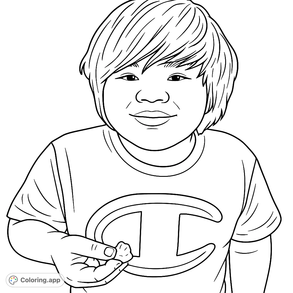 A charming child portrait coloring page featuring a smiling kid holding a small object. Perfect for free printable coloring page fun and creative expression.