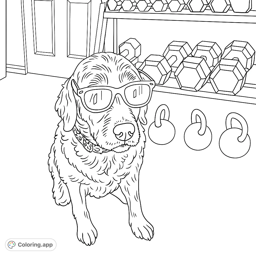 Unleash your creativity with this cool dog wearing sunglasses coloring page! A fun and unique design for dog lovers of all ages.