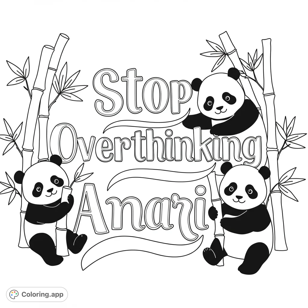 Adorable pandas play among bamboo stalks in this charming, free printable coloring page, perfect for nature lovers and animal enthusiasts.