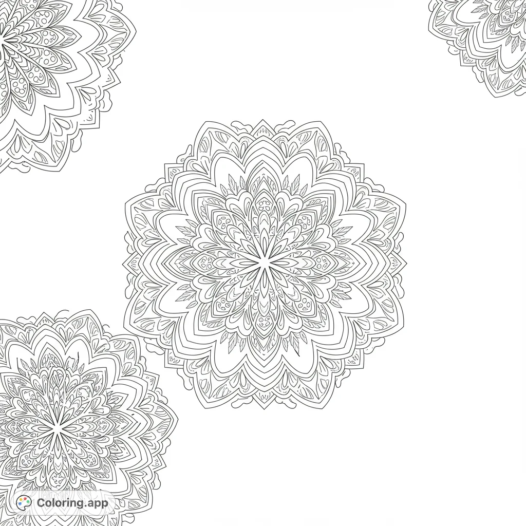 Discover intricate mandala patterns in this free printable coloring page. Perfect for mindfulness and creative expression.