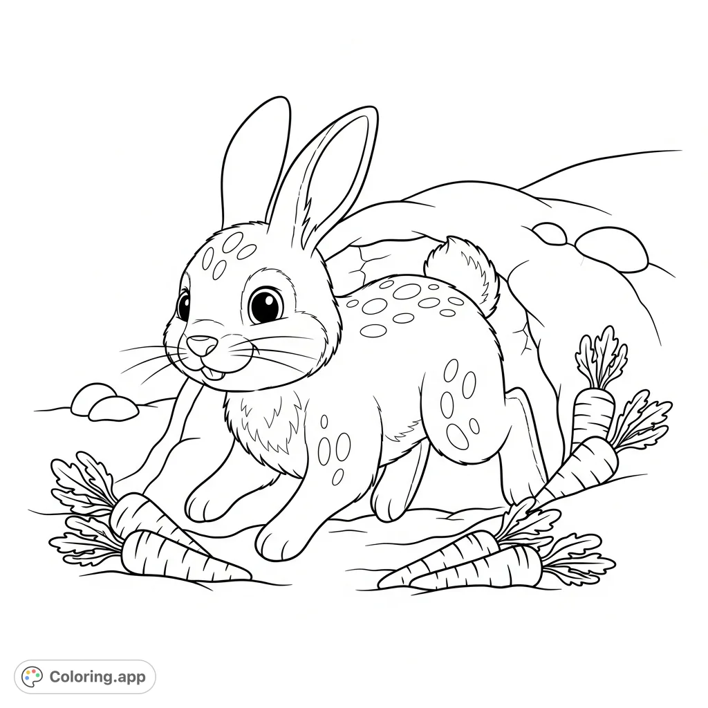 Winter Animals Rabbit Coloring Pages Jonah the Snow Rabbit - Coloring.app
