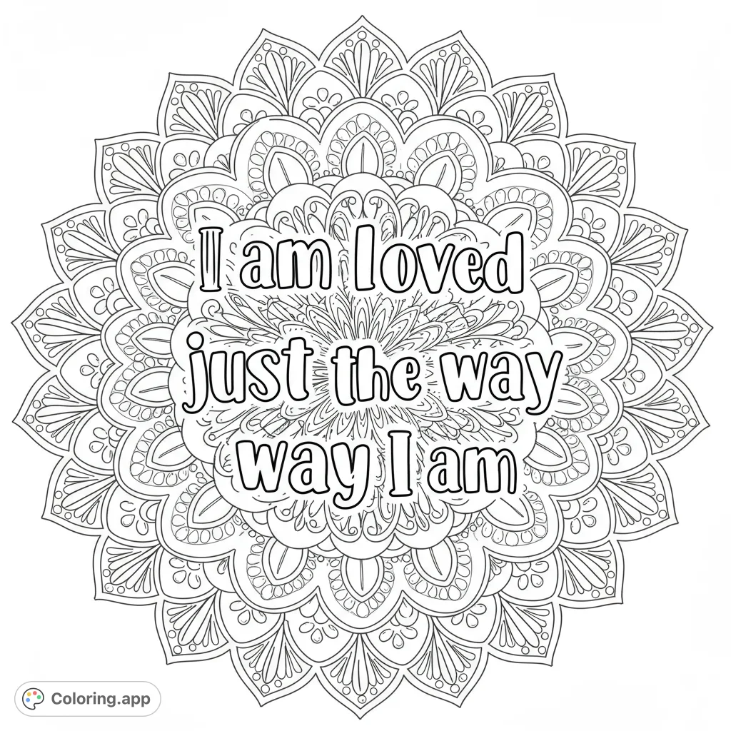 Discover a beautiful, intricate mandala coloring page with detailed floral and geometric patterns, perfect for relaxation and creative expression.