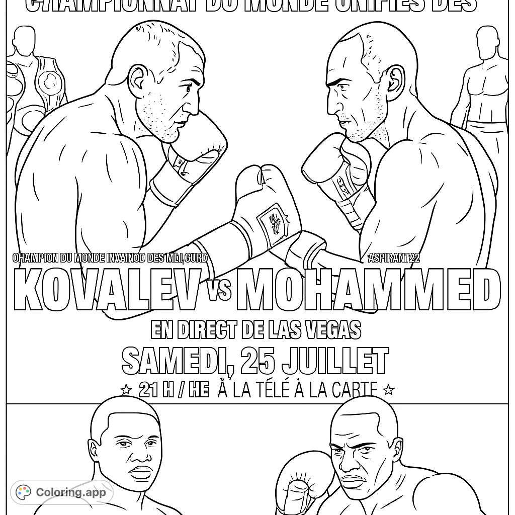 A powerful boxing showdown featuring muscular fighters in a dynamic pose, perfect for sports enthusiasts.