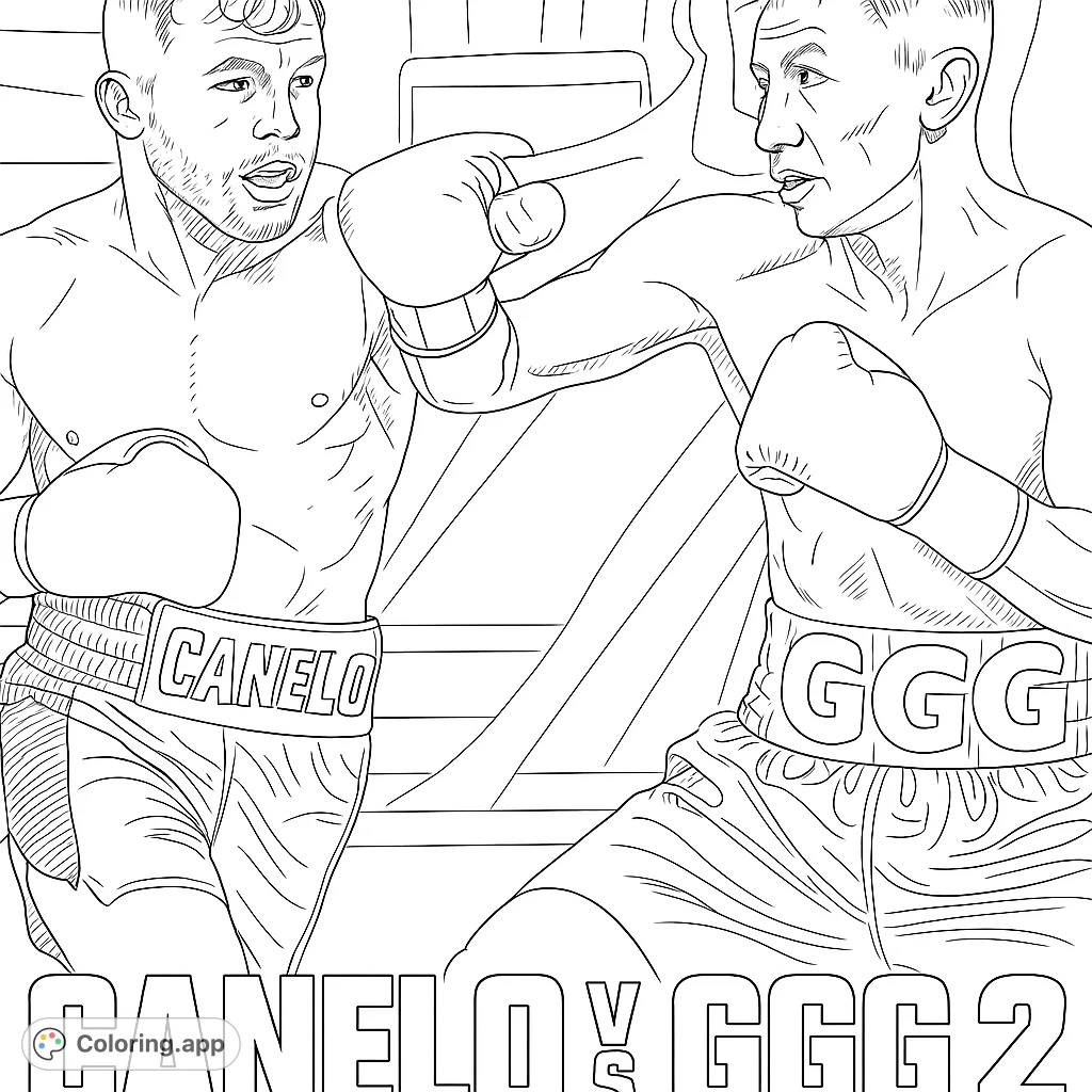 An intense boxing match featuring two powerful athletes in dynamic poses, ready for action. Perfect for sports fans.